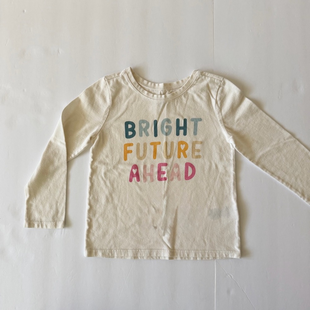 Garanimals Girls Cream Long-Sleeve Tee with Multicolor 'Bright Future Ahead'